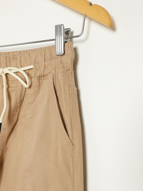 Calça Sarja Cargo Juvenil Para Menino - CARAMELO