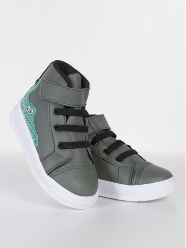 Tênis Cano Alto Dino Infantil Para Menino - VERDE