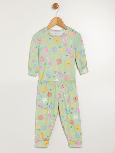 Pijama Longo Térmico Infantil Para Bebê - VERDE