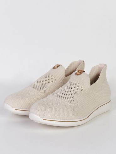 Tênis Casual Knit Modare Feminino CREME