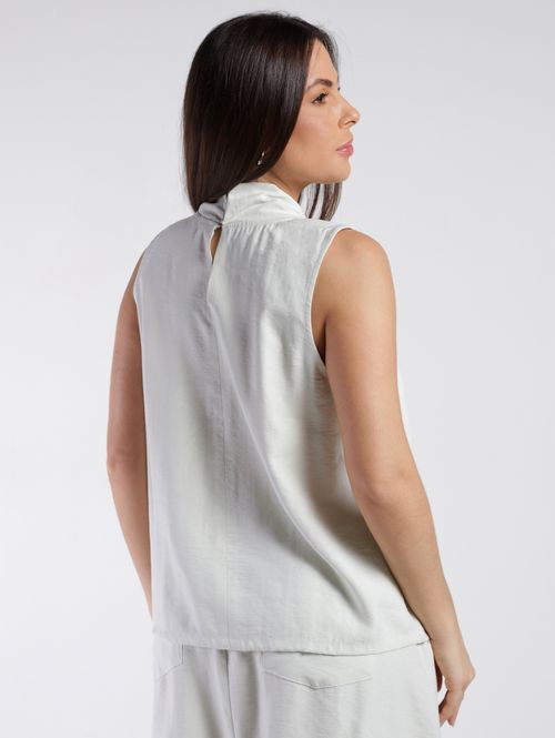 Blusa Regata Alfaiataria Autentique Feminina AREIA