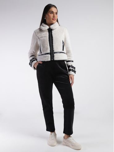 Jaqueta Biker Eagle Rock Feminina OFF WHITE