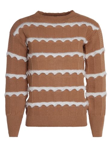Blusa Tricot Manga Longa Feminina BEGE/BEGE/BRANCO