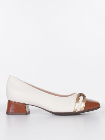 Sapato Piccadilly Feminino OFF WHITE/MARROM
