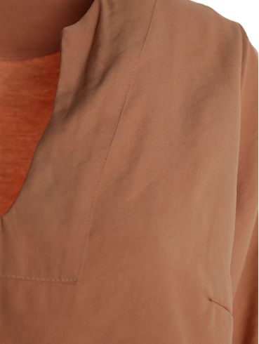 Blusa Manga Longa Alfaiataria Feminina BEGE