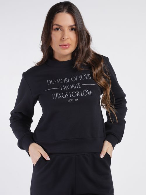 Moletom Cropped Feminino PRETO