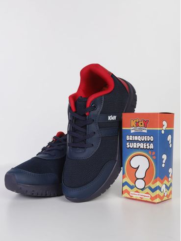 Tênis Brinquedo Surpresa Infantil Para Menino - MARINHO/VERMELHO