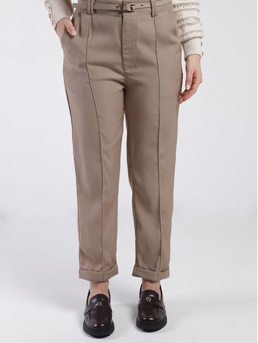 Calça Reta Alfaiataria Eagle Rock Feminina BEGE