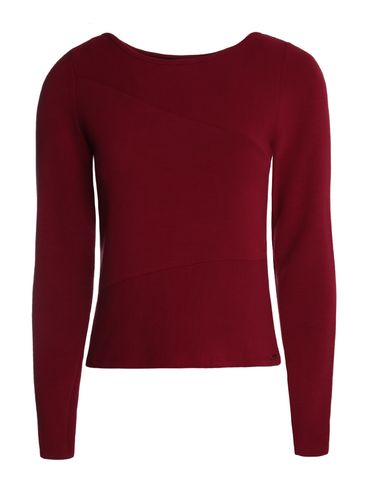 Blusa Canelada Manga Longa Feminina BORDO