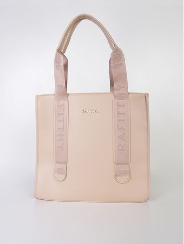Bolsa Tote Alça Gorgurão Rafitthy Feminina BEGE