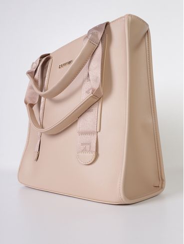 Bolsa Tote Alça Gorgurão Rafitthy Feminina BEGE