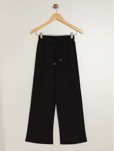 Calça Legging Wide Leg Juvenil Para Menina - PRETO