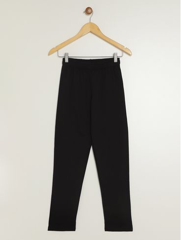 Calça Moletom Reta Juvenil Para Menina - PRETO