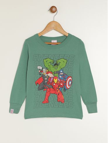 Camiseta Manga Longa Infantil Para Menino - VERDE