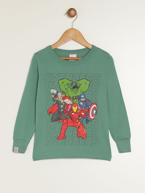 Camiseta Manga Longa Infantil Para Menino - VERDE
