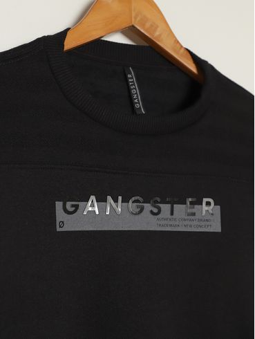Moletom Gangster Juvenil Para Menino - PRETO
