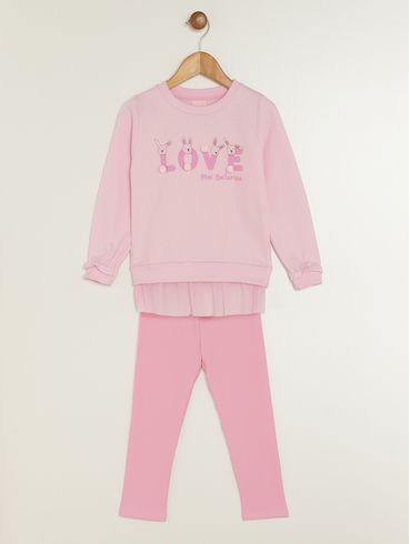 Conjunto Longo Infantil Para Menina - ROSA