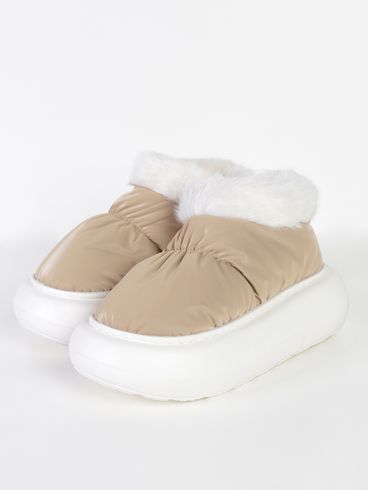 Pantufa Flowfa Blair Sola Alta Feminina NATURAL