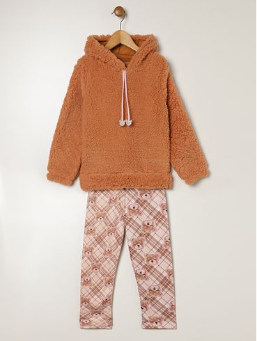 Conjunto Longo Infantil Para Menina - CARAMELO