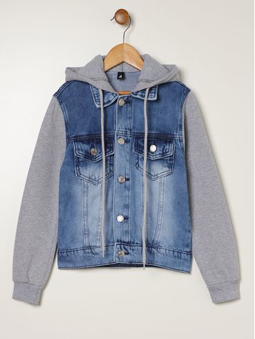 Jaqueta Jeans Infantil Para Menino - AZUL