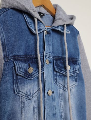 Jaqueta Jeans Infantil Para Menino - AZUL