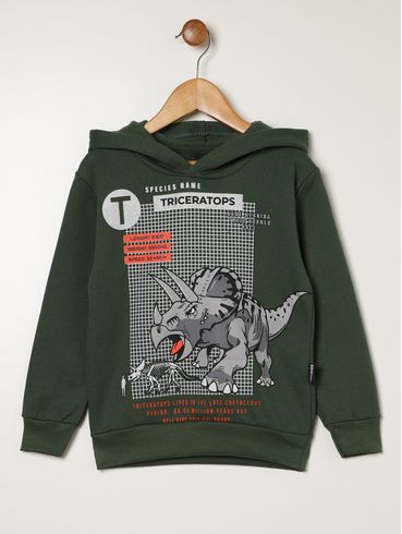 Moletom Com Capuz Infantil Para Menino - VERDE