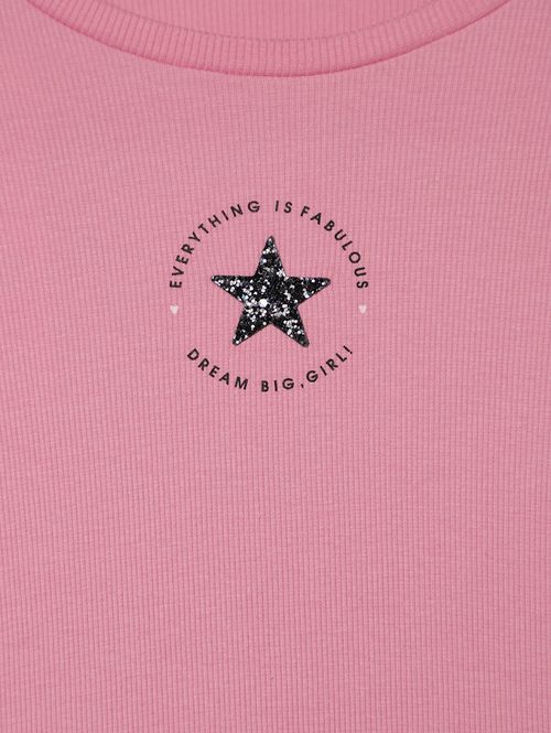 Blusa Cropped  Manga Longa Juvenil Para Menina - ROSA