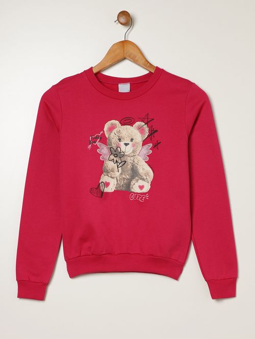 Moletom Ursinho Juvenil Para Menina - PINK