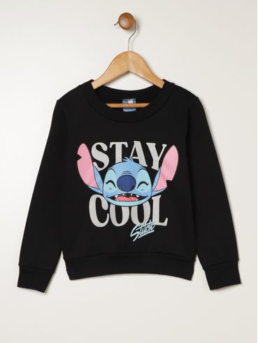 Moletom Disney Infantil Para Menina - PRETO