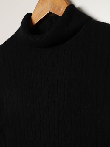 Blusão Tricot Juvenil Para Menina - PRETO