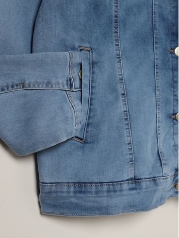Jaqueta Jeans Plus Size Feminina AZUL
