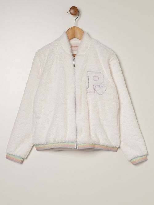 Casaco Parka Infantil Para Menina - OFF WHITE