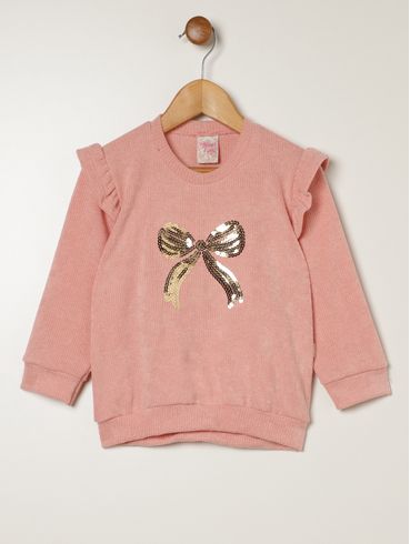 Blusão Tricot Infantil Para Menina - ROSA