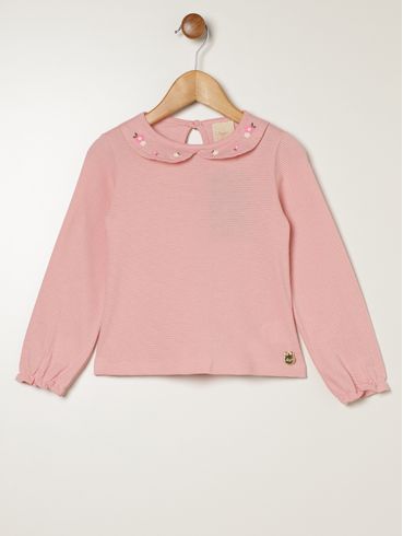 Blusa Manga Longa Infantil Para Menina - ROSA