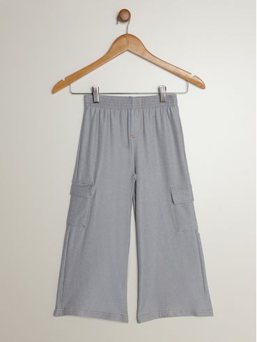 Calça Wide Leg Cargo Infantil Para Menina - AZUL CLARO