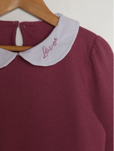 Conjunto Longo Infantil Para Menina - BORDO