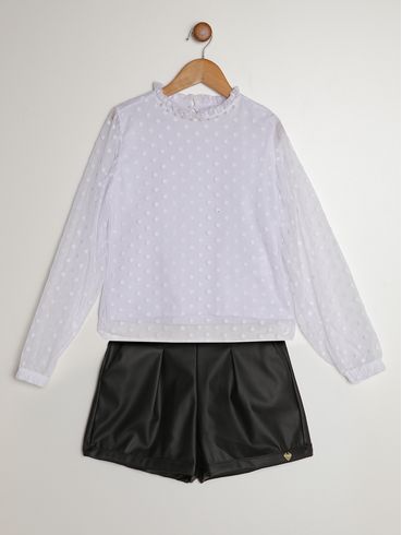 Conjunto Longo Infantil Para Menina - BRANCO