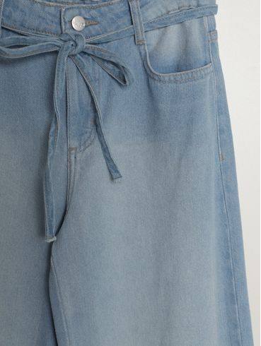 Calça Jeans Wide Leg Juvenil Para Menina - AZUL