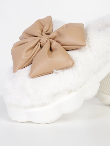 Pantufa Laço Yuki Feminina Flowfa BRANCO