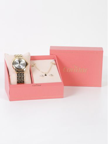 Relógio+Acessório Condor Feminino DOURADO