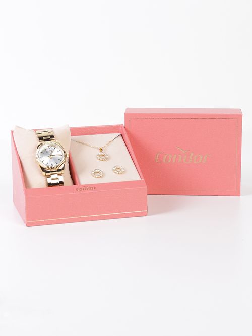 Relógio+Acessório Condor Feminino DOURADO