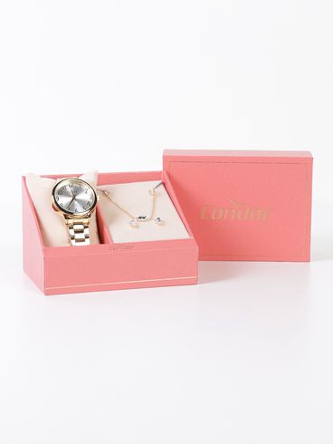 Relógio+Acessório Condor Feminino DOURADO