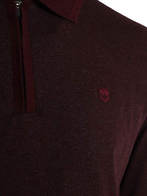 Polo Manga Longa Masculina BORDO