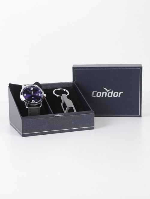 Relógio+Acessório Condor Masculino PRATA