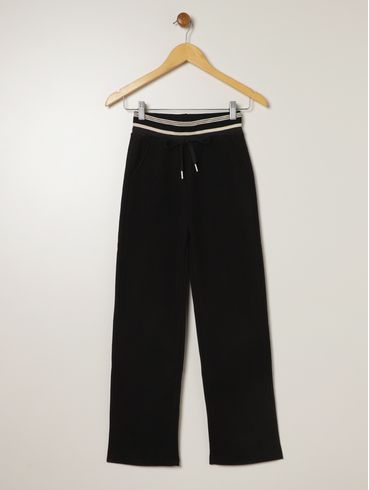 Calça Wide Leg Juvenil Para Menina - PRETO