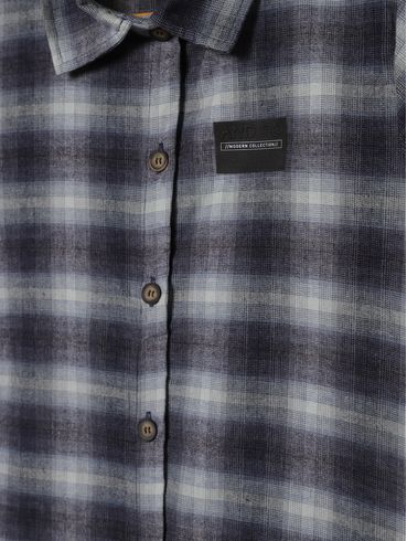Camisa Flanela Manga Longa Juvenil Para Menino - MARINHO