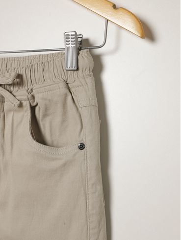 Calça Sarja Cargo Juvenil Para Menino - AREIA