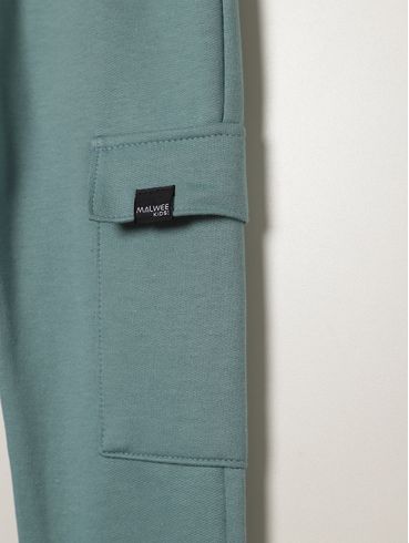Calça Moletinho Cargo Infantil Para Menino - VERDE