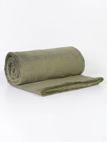 Manta Solteiro Fleece Liso VERDE