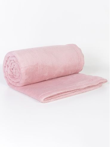 Manta Solteiro Fleece Liso ROSA